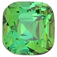 2.10 CRTs – Edelstein im Kissenschliff, leuchtend mintgrüner Turmalin für Schmuck, 6 mm