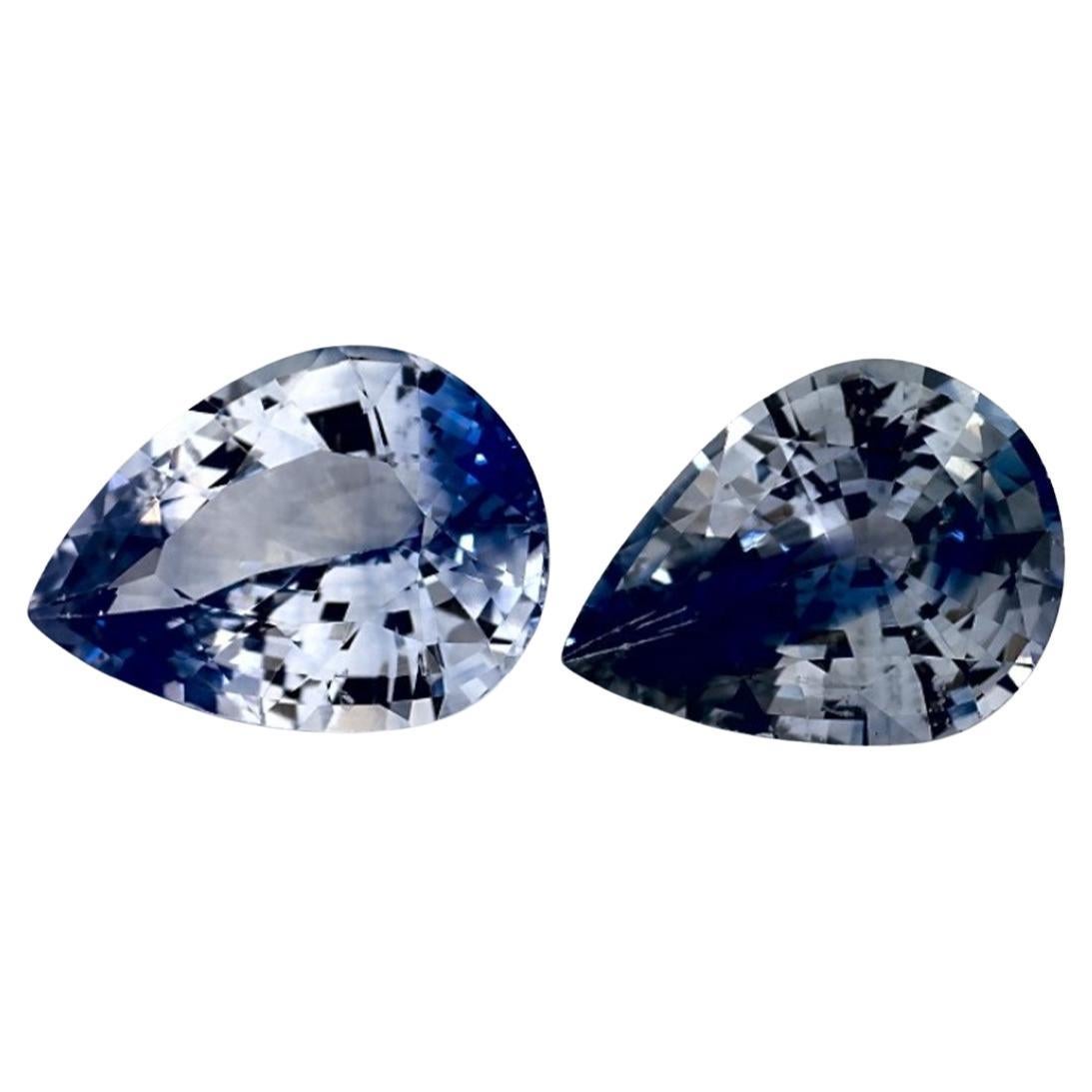 2.10 Ct Blue Sapphire Pear Loose Gemstone For Sale