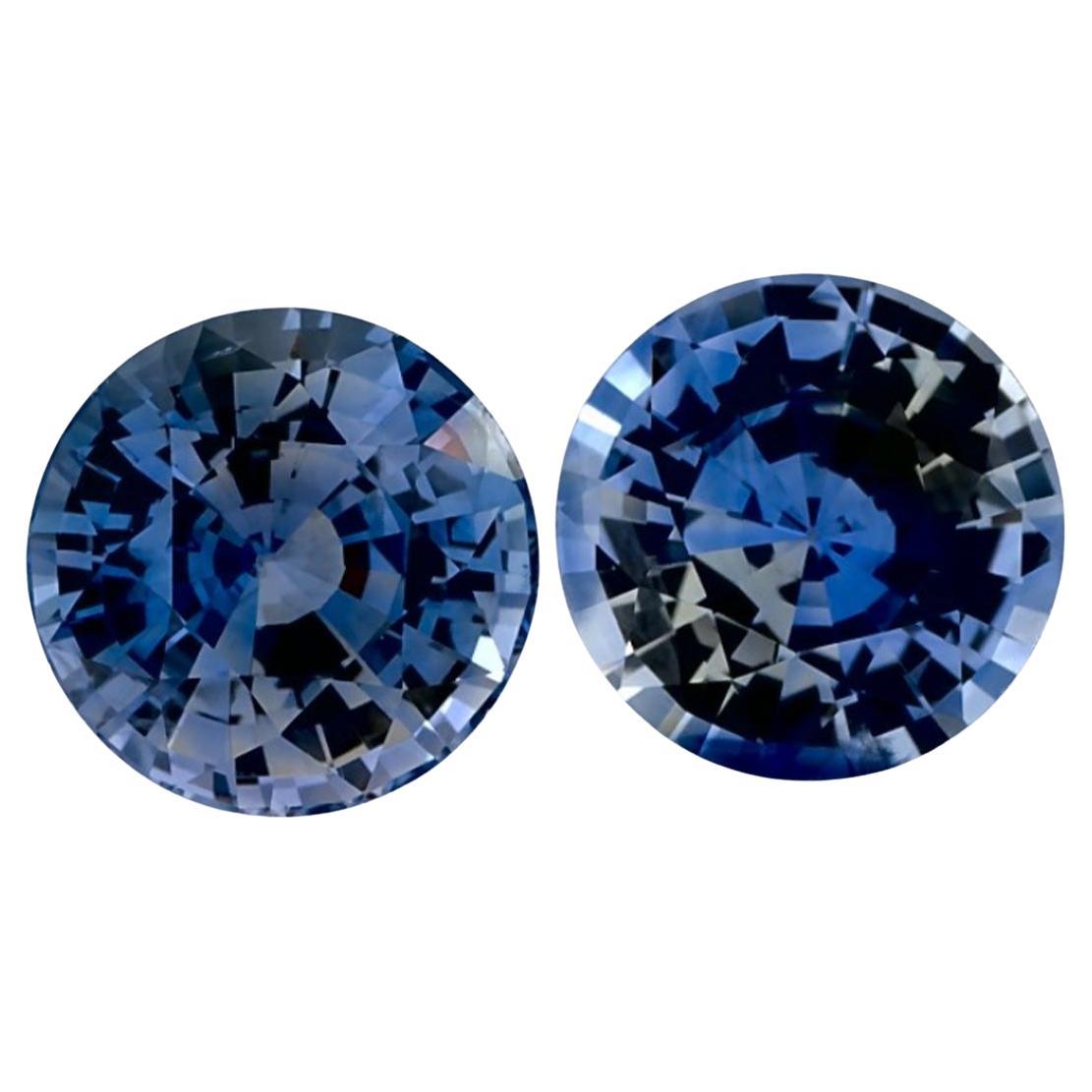 2.10 Ct Blue Sapphire Round Loose Gemstone