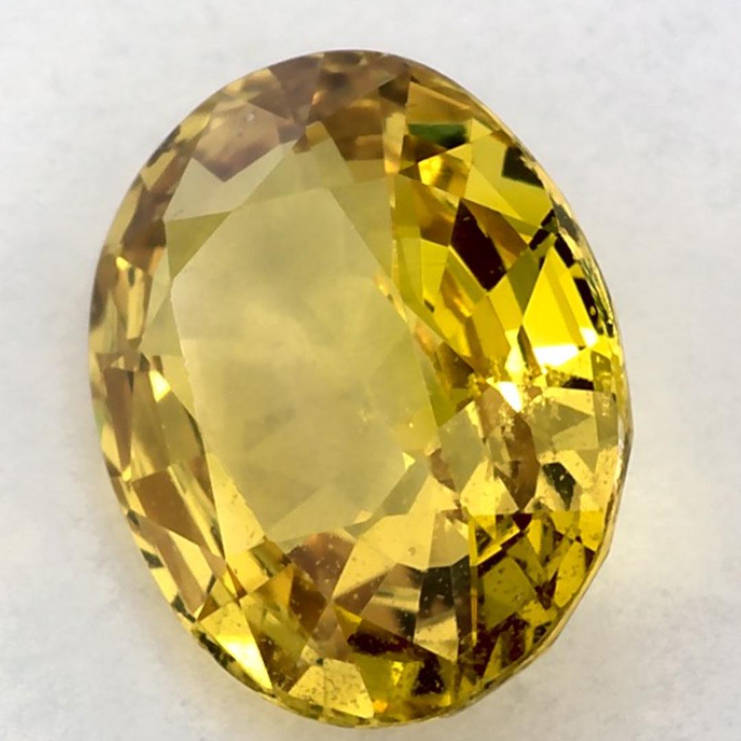 Donna 2.10 carati di zaffiro giallo ovale sfuso in vendita