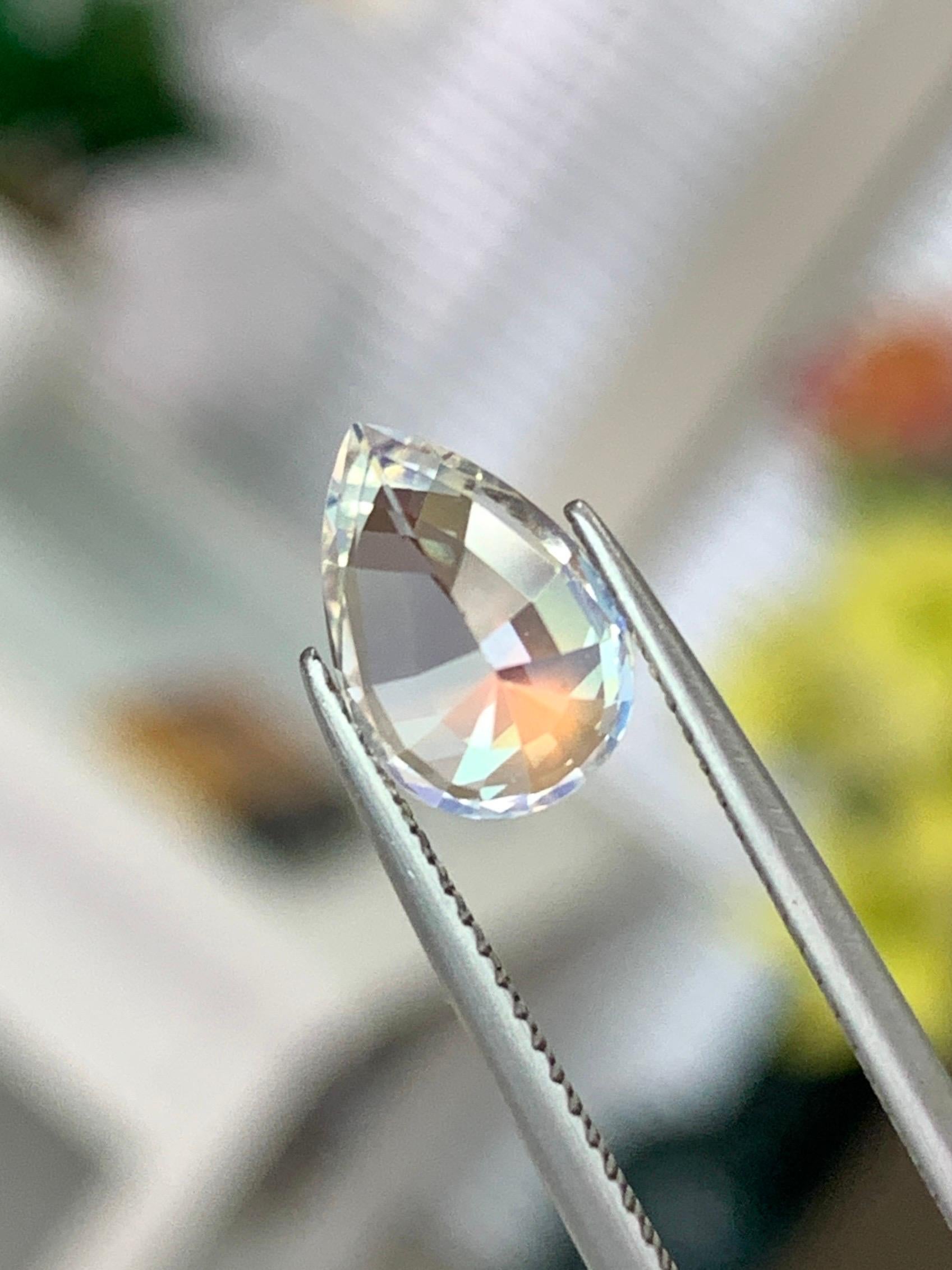 Women's or Men's 2.10 Cts Burma Certified Natural Feldspar Moonstone with Multicolor Sheen For Sale