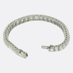 21.00 Carat Carré Cut Diamond Line Bracelet
