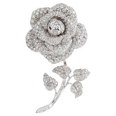 21.00 Carat Diamond Flower Brooch
