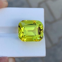 21.00 Carat Natural Loose Lemon Color Citrine Cushion Cut Brazilian Gemstone