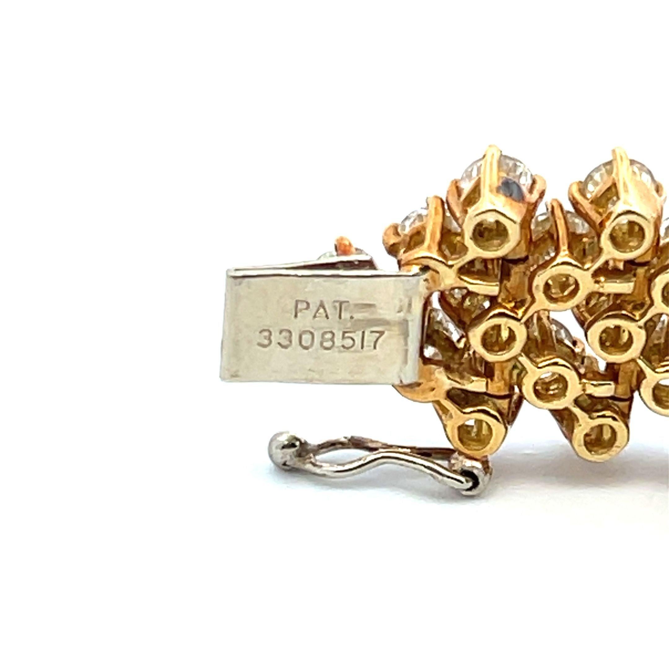 Pulsera de eslabones de oro amarillo de 18 quilates con diamantes redondos brillantes G VS1 de 21,00 quilates en Bueno Estado en New York, NY