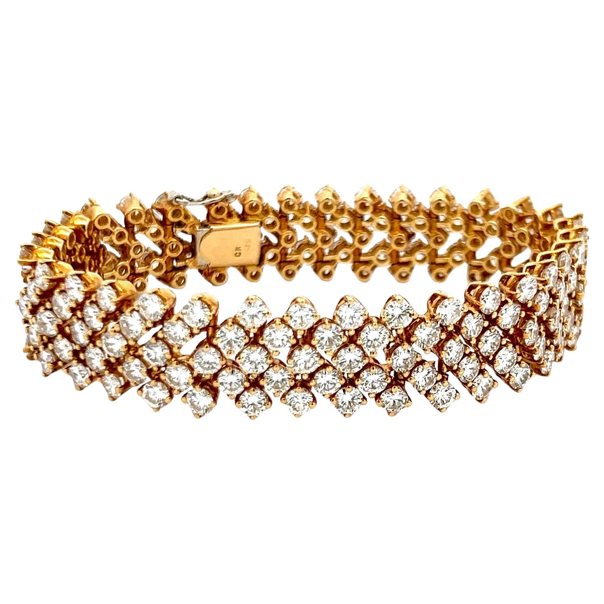 21,00 Carati Diamante rotondo brillante G VS1 Bracciale A Link in oro giallo 18 carati