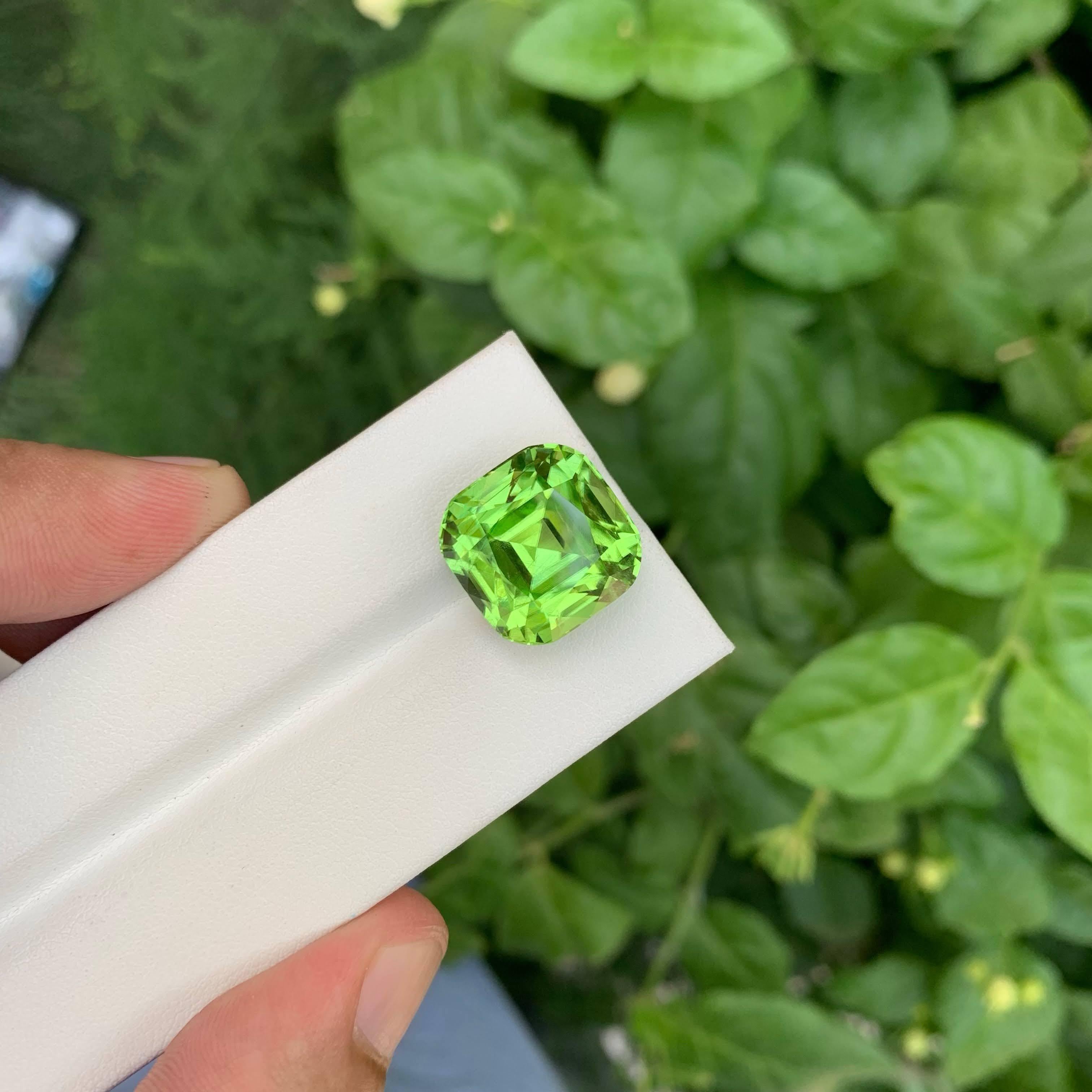 21,00 Karat Natürlicher loser grüner Peridot Stein Cushion Cut Pakistanischer Edelstein im Angebot 5