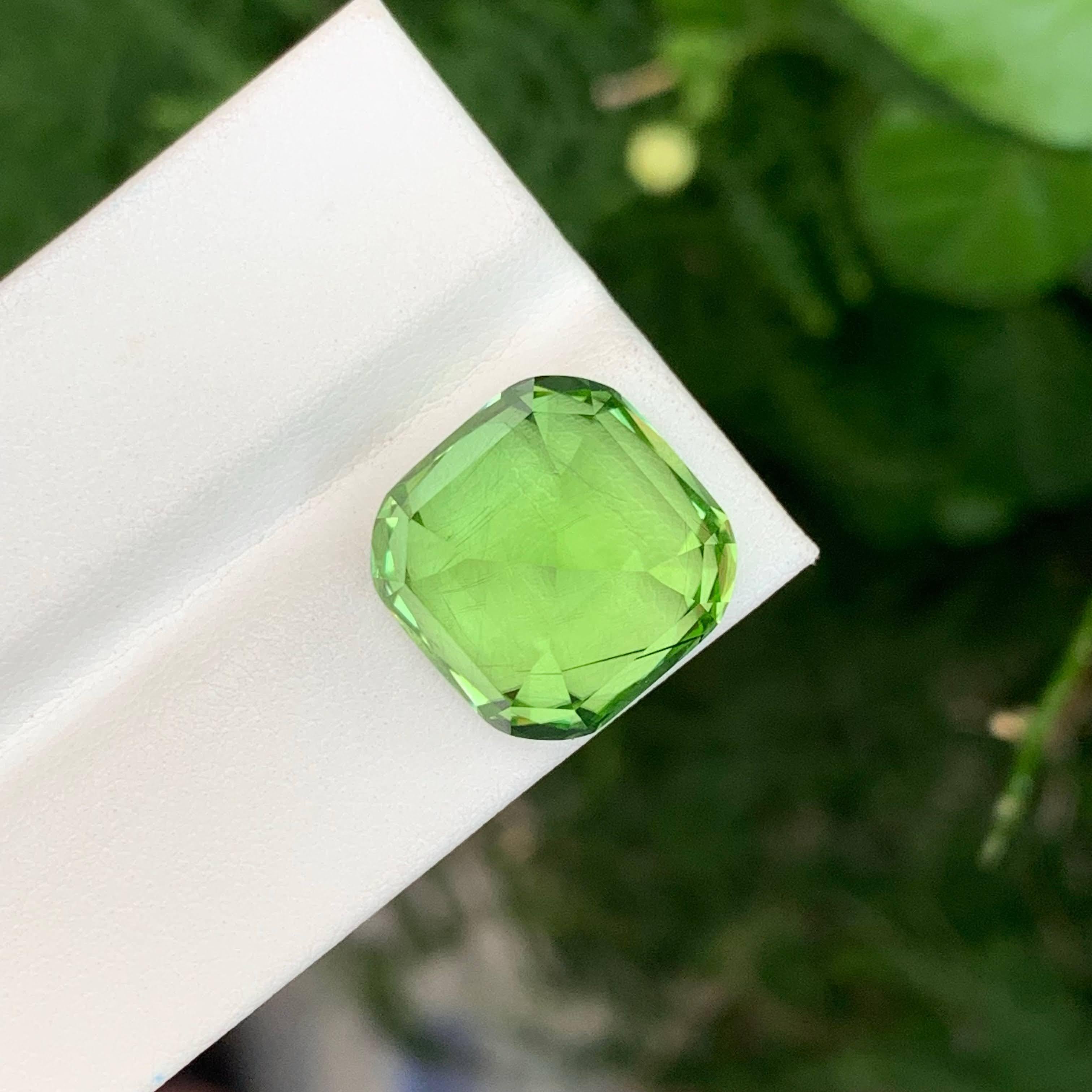 21,00 Karat Natürlicher loser grüner Peridot Stein Cushion Cut Pakistanischer Edelstein (Moderne) im Angebot