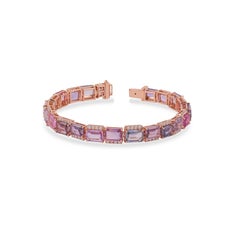 21.03 Karat Multi Saphir und Diamant Tennies Armband  in 18k Rose Gold