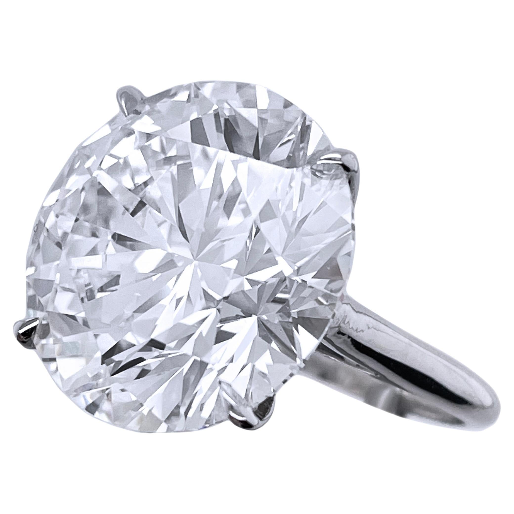 21.05 Carat Round Brilliant Cut Diamond Ring, GIA Certified For Sale