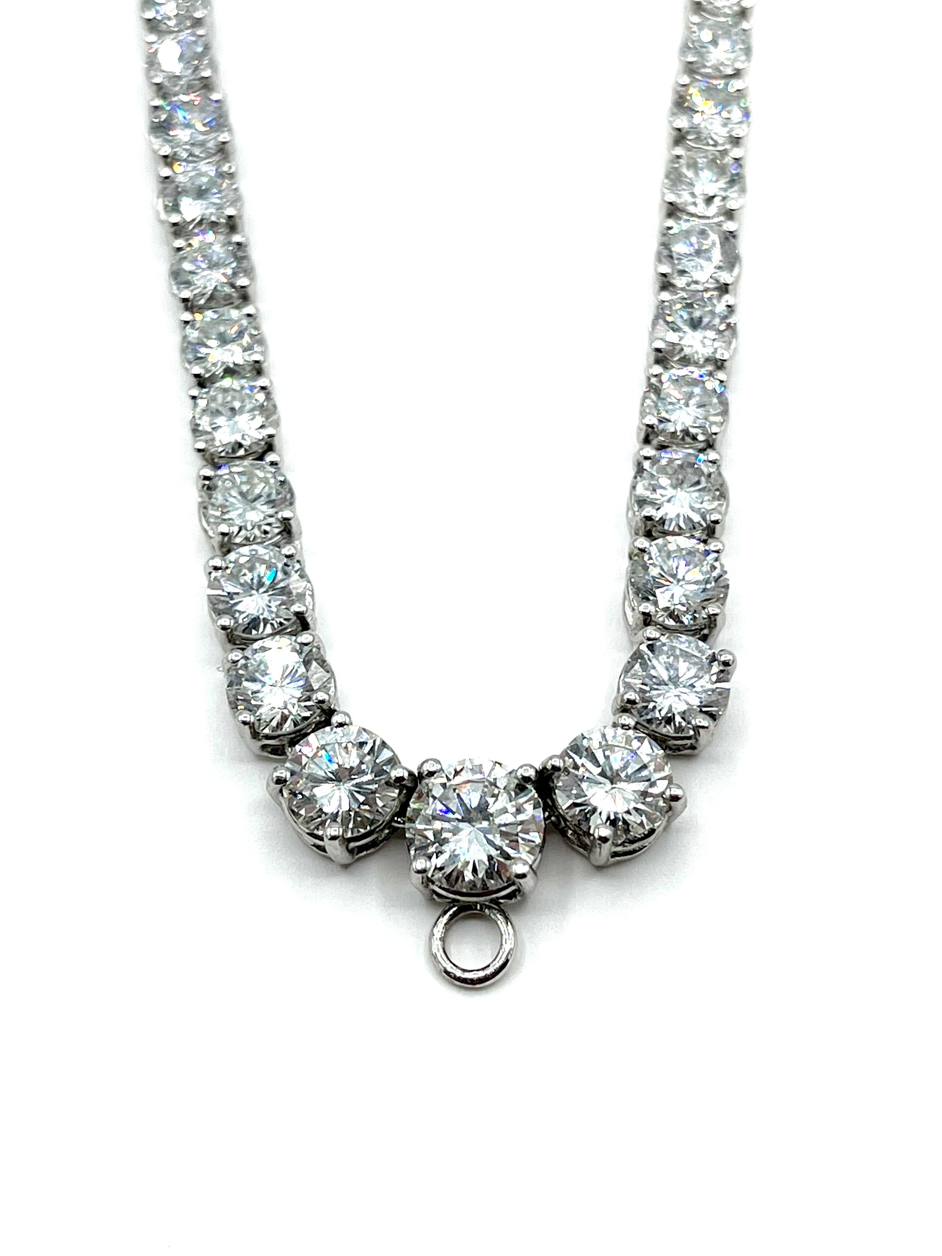 21.06 Carats Diamond Riviera Necklace in Platinum 2