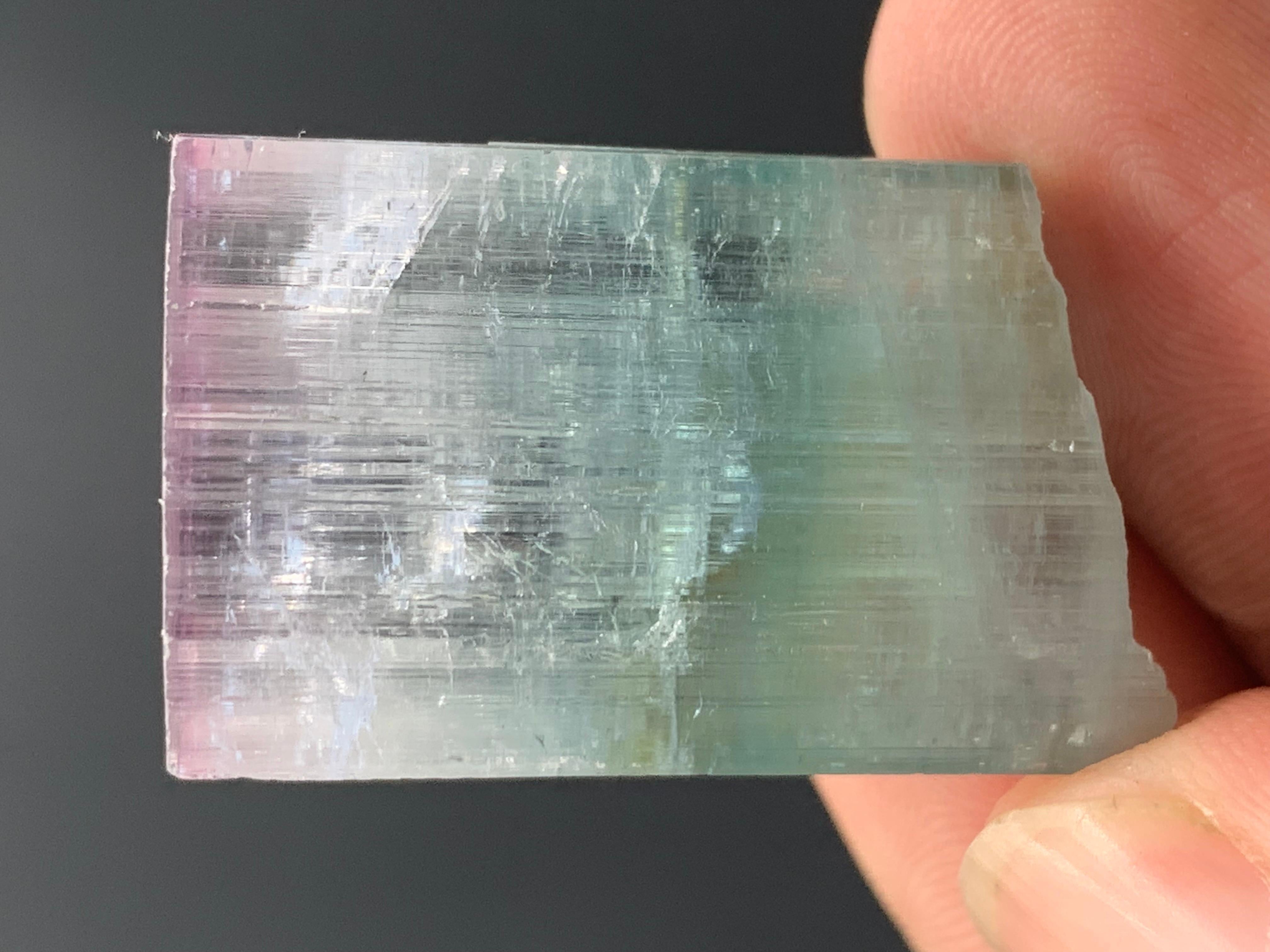 Rock Crystal 21.07 Gram Eye Catching Tri Color Tourmaline Crystal From Kunar, Afghanistan  For Sale