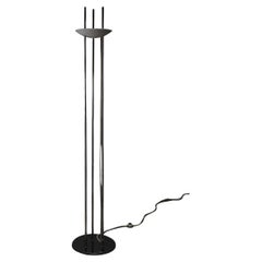 Lampada da terra minimalista a tre aste in cromo con paralume a ciotola bianco, 210 cm, 1980