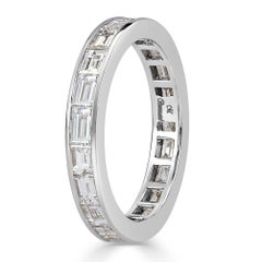 2.10ct Baguette Cut Diamond Eternity Band in 18k White Gold