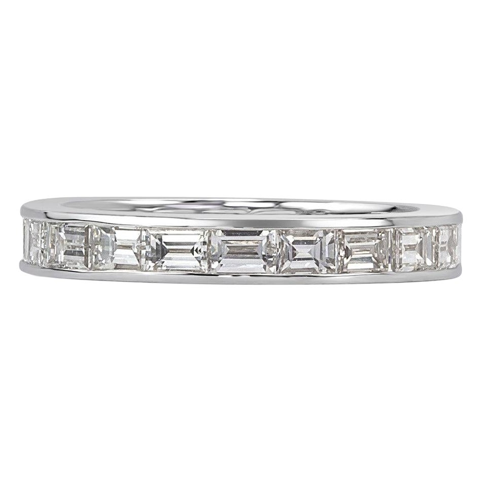 2.10ct Baguette Cut Diamond Eternity Band in 18k White Gold