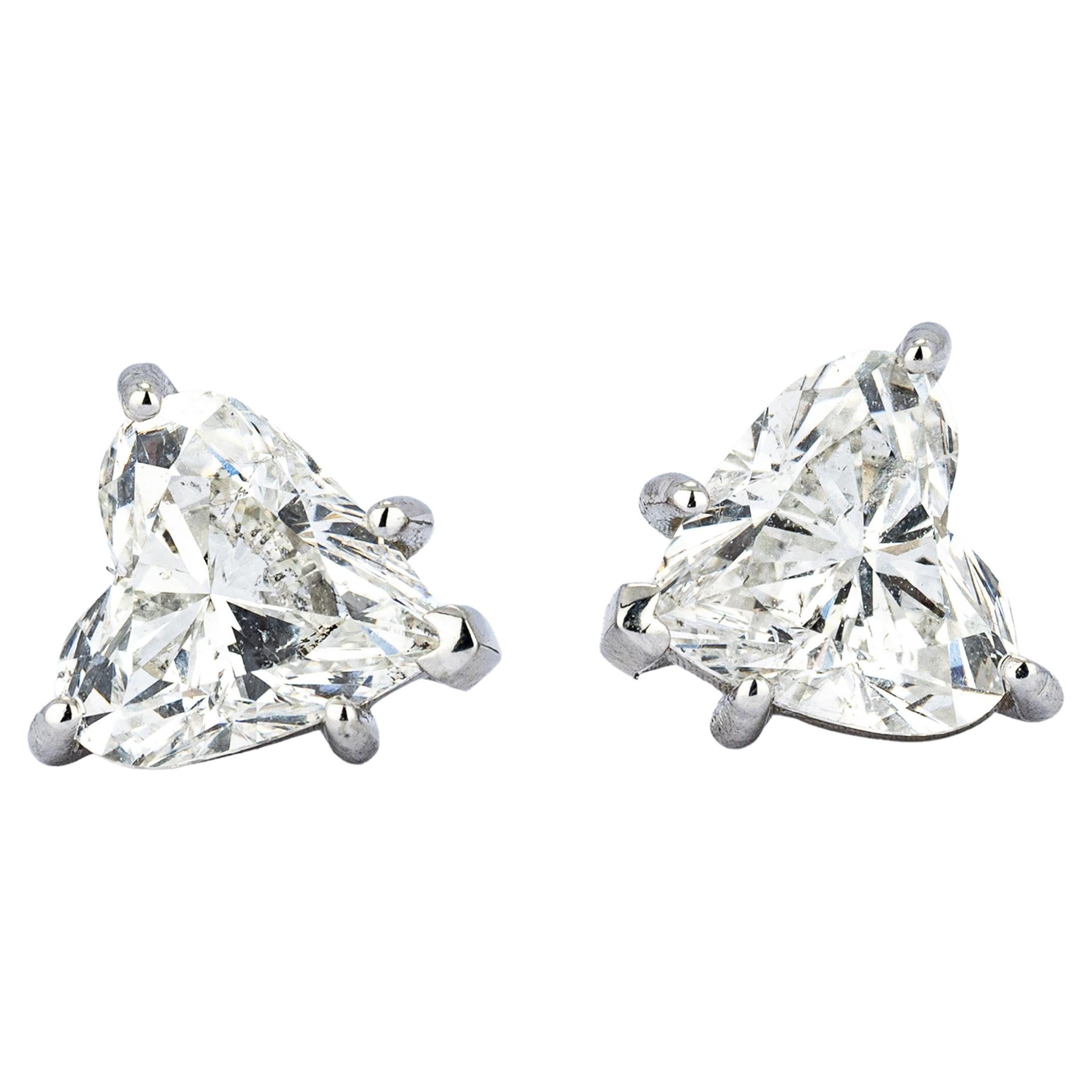 Tachuelas Corazón Diamante 2.10ct Platino 18kt