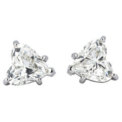 2.10ct Diamond Heart Studs 18kt Platinum