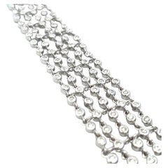 Bracciale a più file di diamanti in oro bianco 18 carati da 2,10 carati G VS