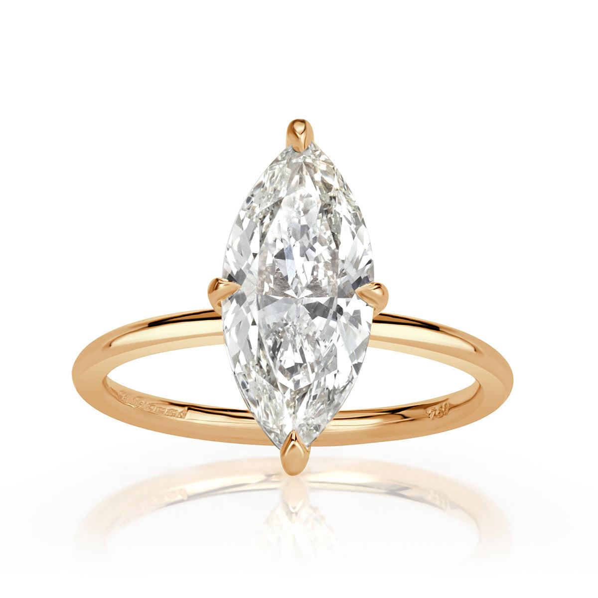 2.10ct Marquise Cut Diamond Engagement Ring