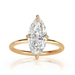 2.10ct Marquise Cut Diamond Engagement Ring