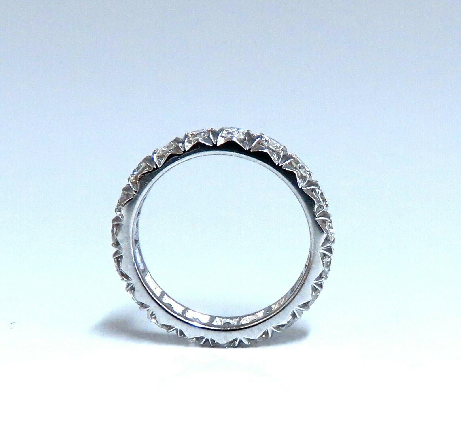 2.10ct. Natural Diamonds eternity band 
Round, Brilliant Cuts

F-G color 

Vs-2 clarity


Raised Bead Set

5.4 grams

3.8mm wide 

2.1mm depth

Size 5.5 and may not resize.


14kt white gold
$8000 Appraisal Certificate to accompany