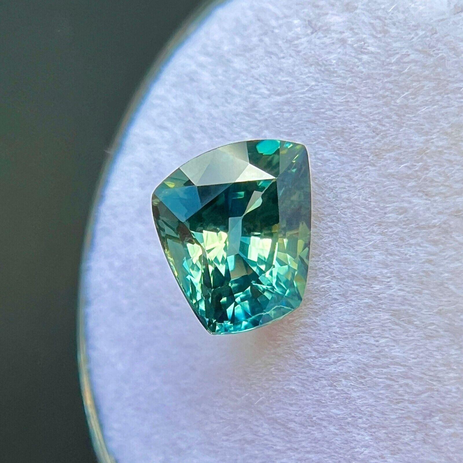 2,10 ct Zaffiro naturale blu vivo Greene & Greene australiano tagliato a fantasia 7,4x6,6 mm Vs In condizioni Nuovo in vendita a Birmingham, GB