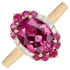 Oval Cut Pink Tourmaline Cocktail Ring (Approx. 2.1-Carats), 18k White Gold