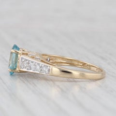 2.10ctw Blue Zircon Diamond Ring 14k Yellow Gold Size 6 Engagement