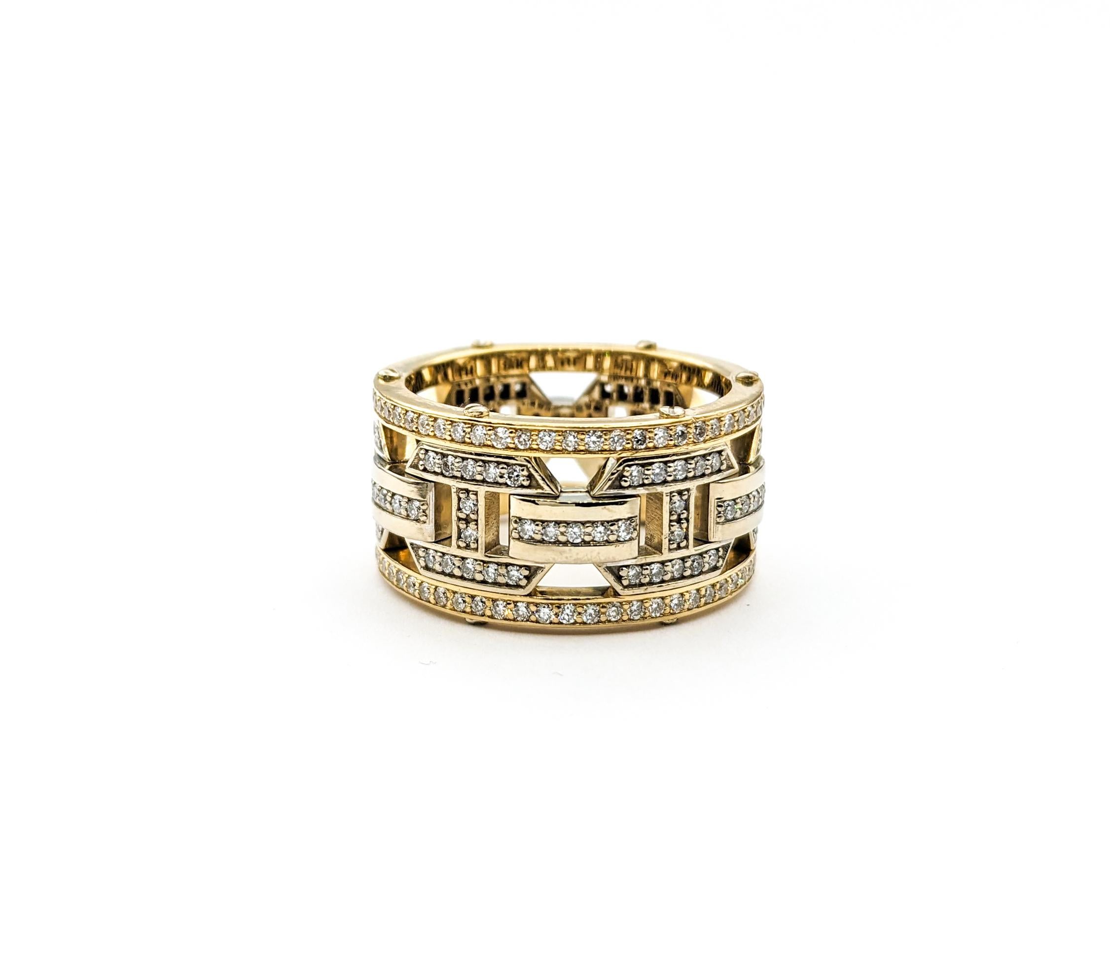 Rockford Ring mit 2,10 Karat Diamant aus zweifarbigem Gold im Angebot 1