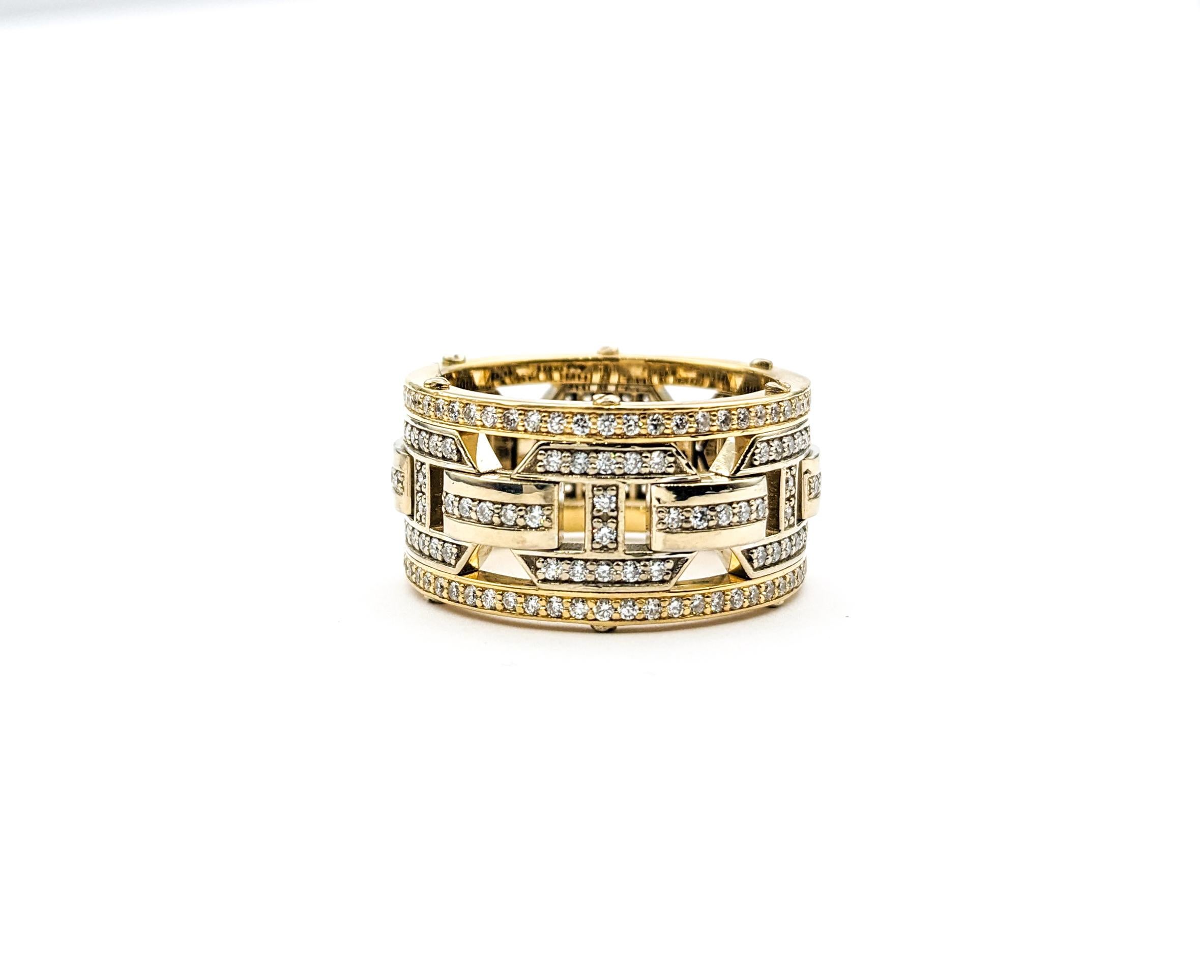 Rockford Ring mit 2,10 Karat Diamant aus zweifarbigem Gold im Angebot 2