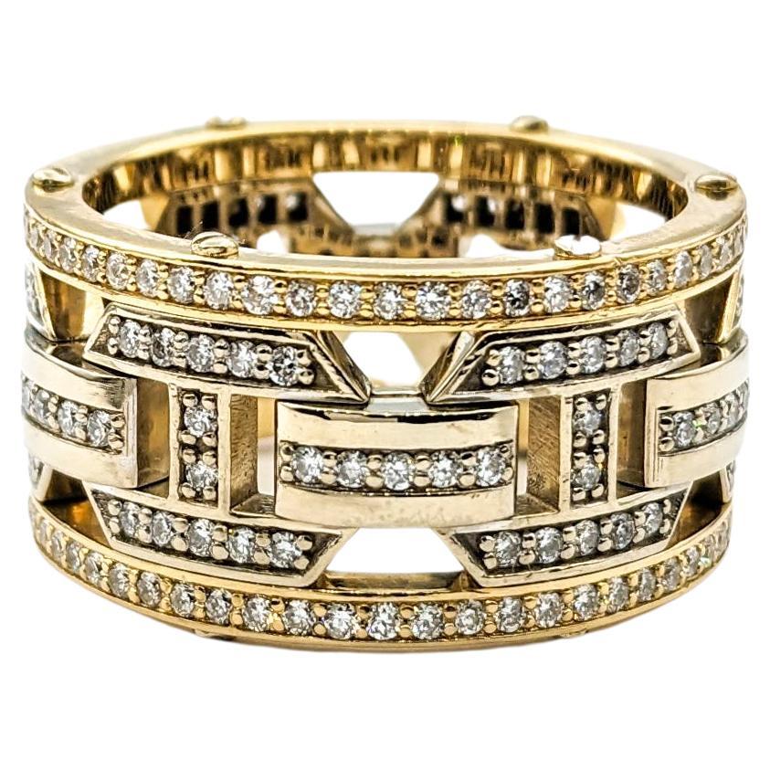 Rockford Ring mit 2,10 Karat Diamant aus zweifarbigem Gold im Angebot