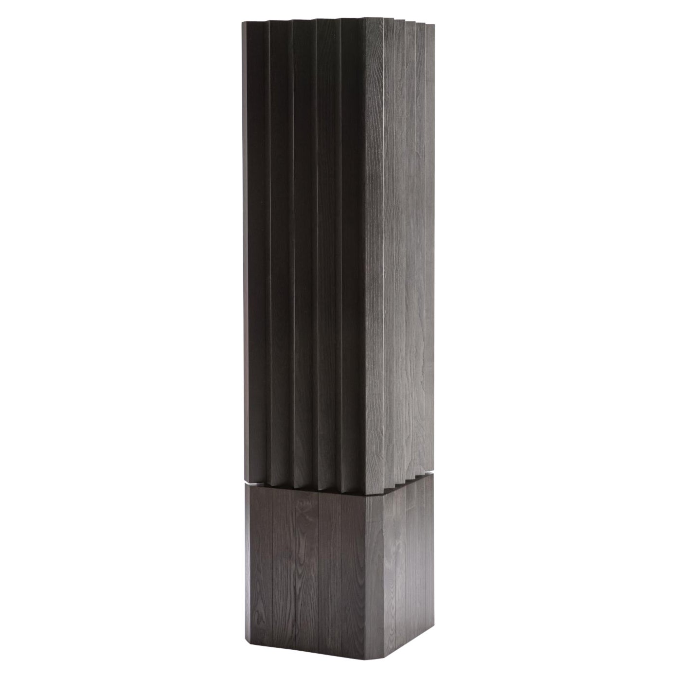 210.M3 Wood Column with Green Interiors by Cara Davide For Sale