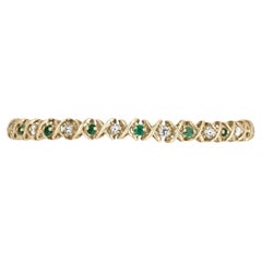 2,10tcw 14K Rundschliff kolumbianischer Smaragd & Diamant Tennis Gold X Gliederarmband