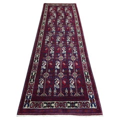 2'10"x10" Red Hand Knotted Shiny Wool Afghan Khamyab Runner Orientel Rug