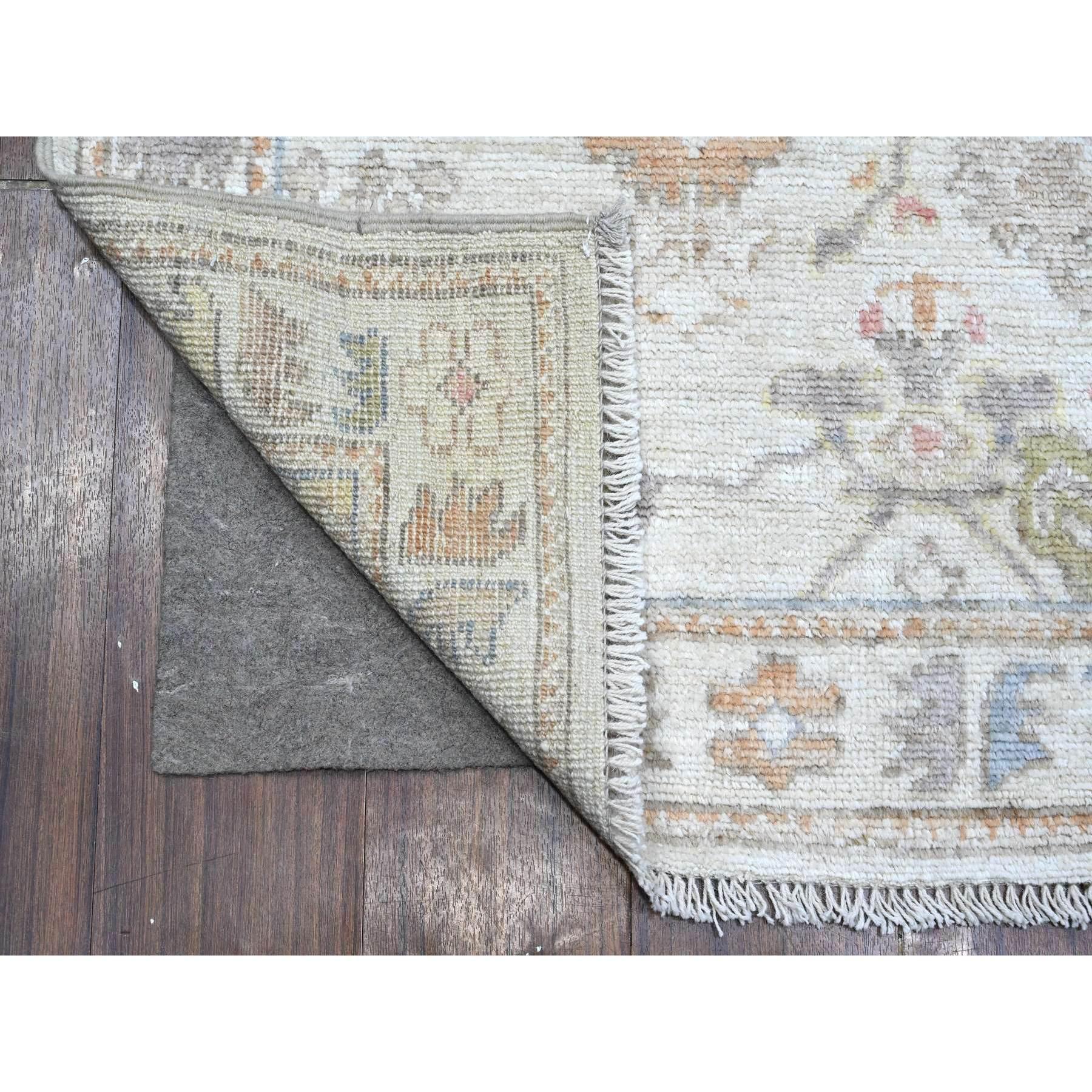 This is a truly genuine one-of-a-kind Angora Oushak, Hand Knotted, Pure Wool, Oriental Rug. It has been Knotted for months and months in the centuries-old weaving craftsmanship techniques by expert artisans.
Primary materials: Wool
Latex: No Pile