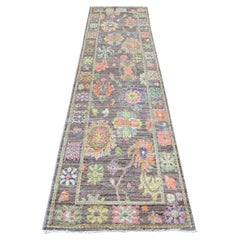 2'10 "x10'4" Brown Hand geknüpft Afghan Angora Oushak alle Wolle Läufer Orientteppich