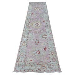 2'10 "x11'6" Staubsturm Rosa Village Elements Angora Oushak Läufer Orientteppich