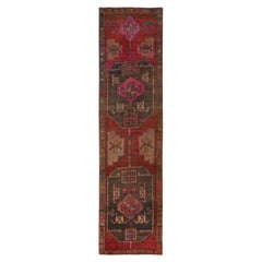2
10"x11
8" Red Vintage Persian Hamadan Hand Knotted Wool Even Wear Runner Rug