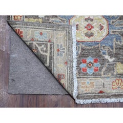 2'10"x12'5" Mist Black Wool Aryana, tapis de course persan nord-ouest noué à la main