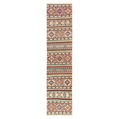 2
10"x13
Ivory Kazak with Khorjin Design Hand Knotted Pure Wool Runner Rug