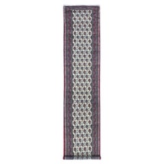 2'10"x13'2" Ivoire, tapis de couloir persan tribal nord-ouest noué à la main