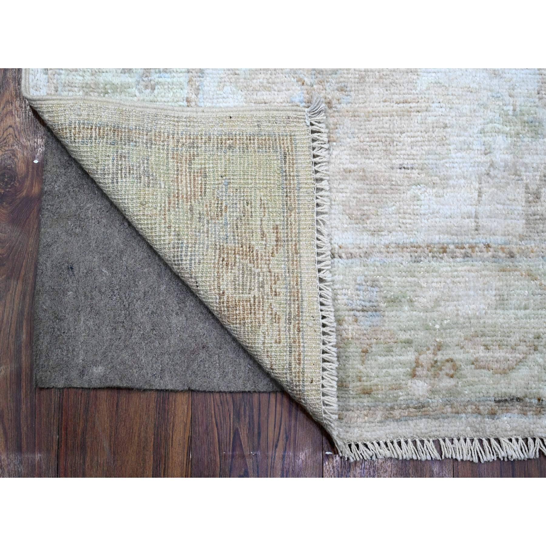 This is a truly genuine one-of-a-kind Angora Oushak, Hand Knotted, Pure Wool, Oriental Rug. It has been Knotted for months and months in the centuries-old weaving craftsmanship techniques by expert artisans.
Primary materials: Wool
Latex: No Pile