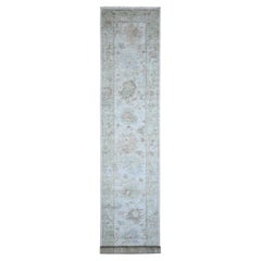 2'10"x16' Silver Gray Natural Dyes Angora Oushak Oversized Oriental Runner Rug