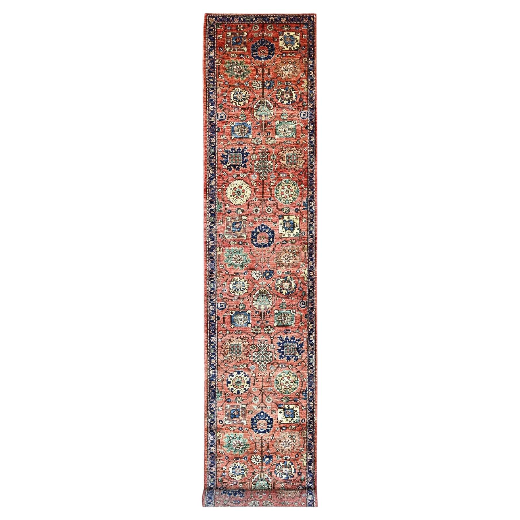 2'10"x18'2" Red Northwest Persian All Over Design Hand Knotted Wool Runner Rug