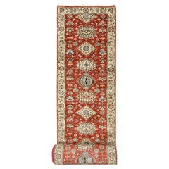2'10"x24'9" Red Karajeh Design Hand Knotted Soft Wool XL Runner Oriental Rug