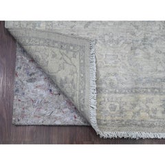 2'10"x31'9" Gray Washed Out Heriz All Over Design Hand Knotted Wool Runner Rug