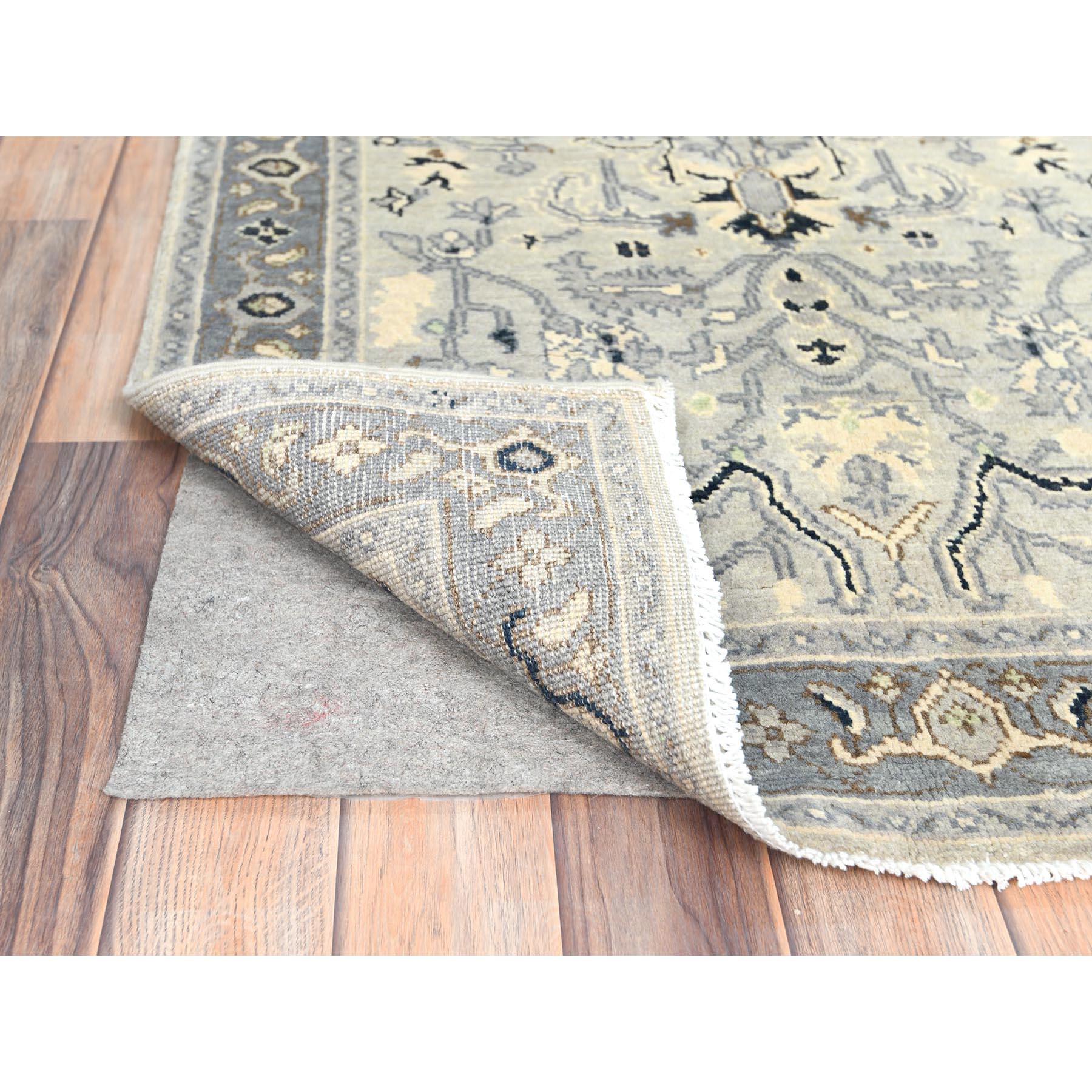 Heriz Serapi Tappeto orientale afghano beige Peshawar Heriz in lana annodato a mano 2'10 