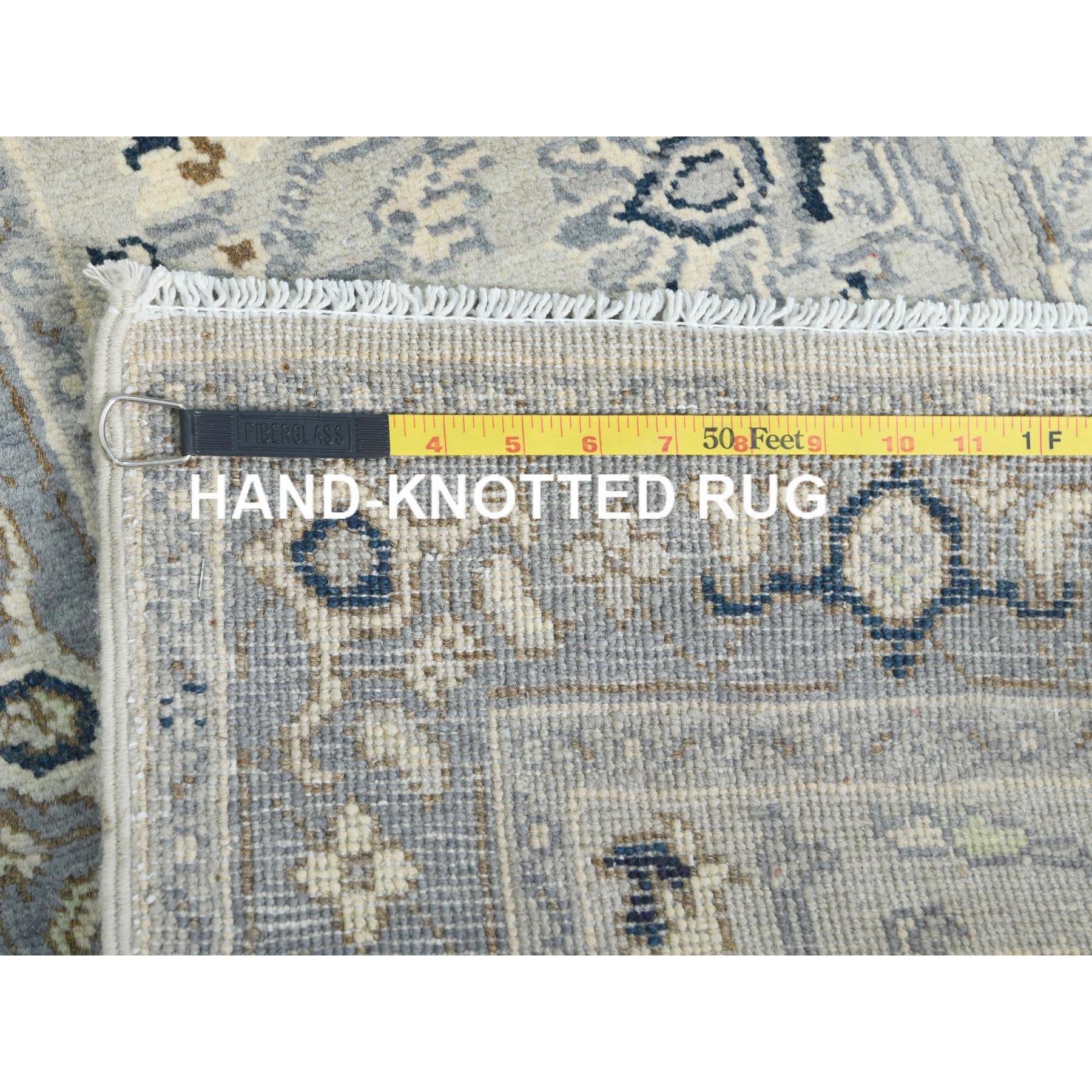 XXI secolo e contemporaneo Tappeto orientale afghano beige Peshawar Heriz in lana annodato a mano 2'10 