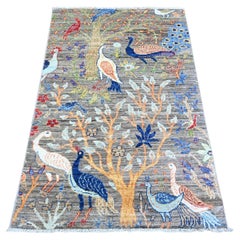 2'10 "x4'10" Taupe Gris Afghan Knots Rugs Laine Douce Orientale