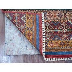 2'10"x4'4" Rust Red Pure Wool Hand Knotted Afghan Super Kazak Sample Mat Rug